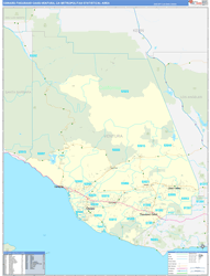 Oxnard-Thousand Oaks-Ventura Metro Area Wall Map Basic Style 2024